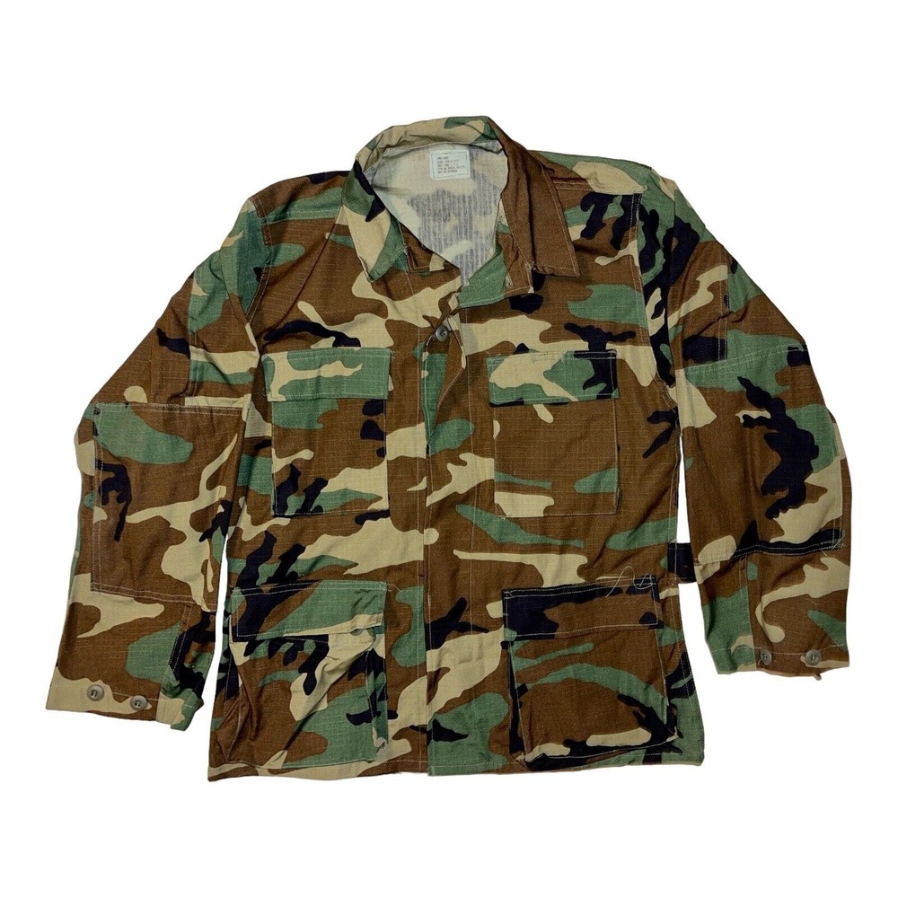 US Military Coat, Hot Weather Woodland Camouflage Pattern, Combat- Small Short